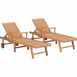 Maison Exclusive Bains De Soleil, Transats Et Hamacs | - Chaises longues lot de 2 avec table textilène et acier
