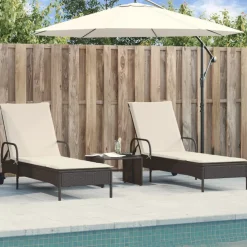 Maison Exclusive Bains De Soleil, Transats Et Hamacs | - Chaises longues avec coussins lot de 2 noir résine tressée
