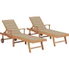 Maison Exclusive - Chaises longues lot de 2 avec coussin beige bois de teck solide Best