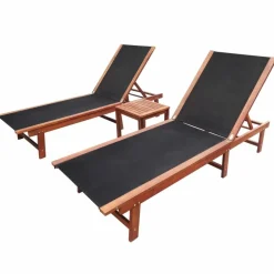 Maison Exclusive Bains De Soleil, Transats Et Hamacs | - Chaises longues lot de 2 avec table gris clair résine tressée
