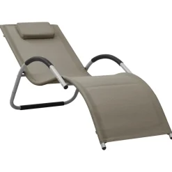 Maison Exclusive - Chaises longues textilène lot de 2 taupe et gris Discount