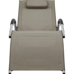 Maison Exclusive - Chaises longues textilène lot de 2 taupe et gris Discount