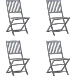 Maison Exclusive Tables Et Chaises De Jardin | - Chaises pliables de jardin avec coussins lot de 8 teck solide