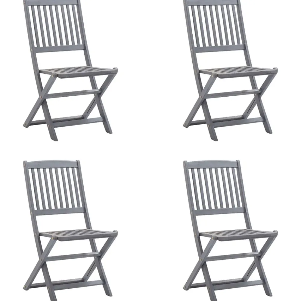 Maison Exclusive Tables Et Chaises De Jardin | - Chaises pliables de jardin avec coussins lot de 8 teck solide