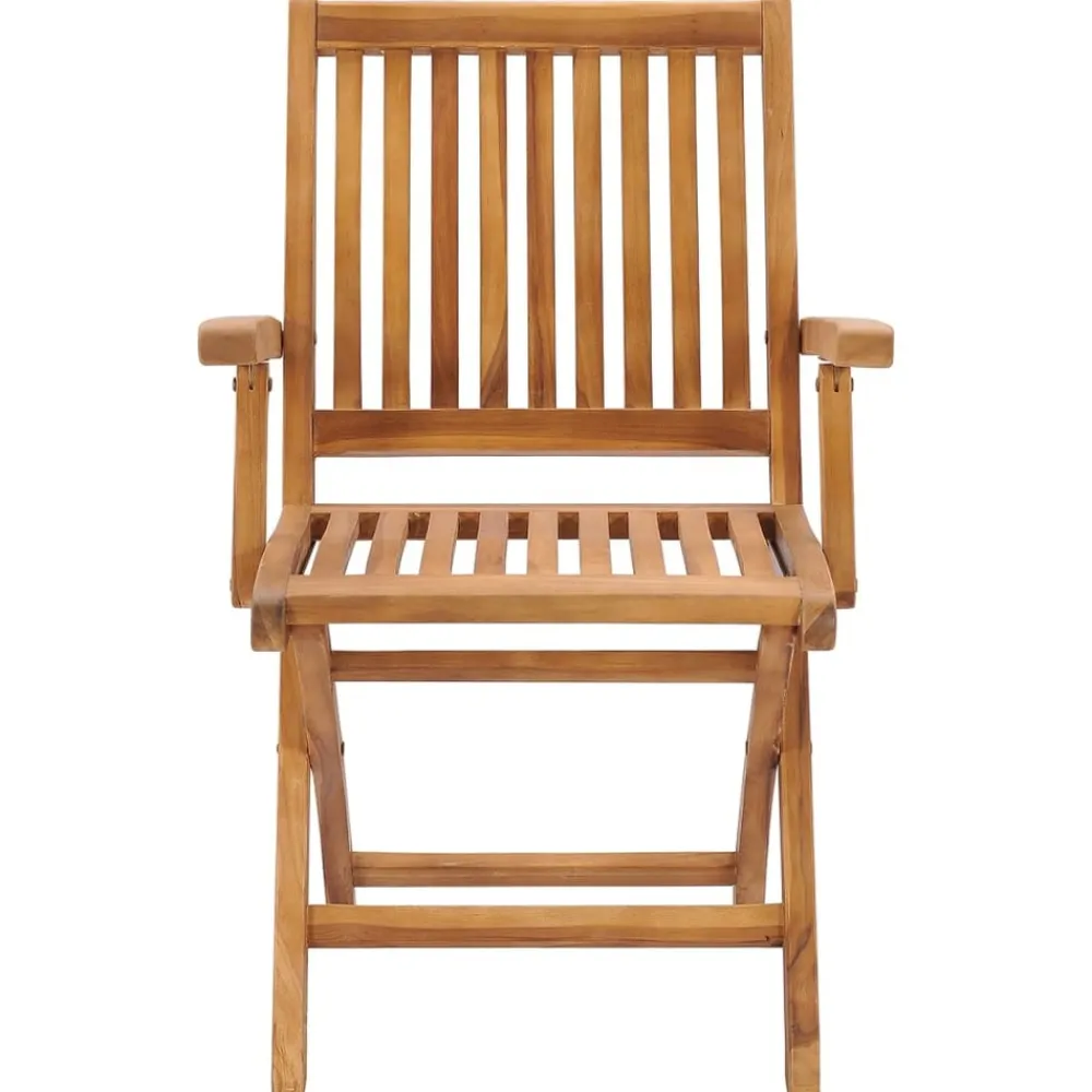 Maison Exclusive Tables Et Chaises De Jardin | - Chaises pliables de jardin avec coussins lot de 8 teck solide