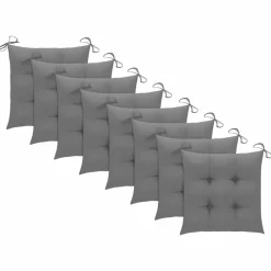 Maison Exclusive Tables Et Chaises De Jardin | - Chaises pliables de jardin avec coussins lot de 8 teck solide