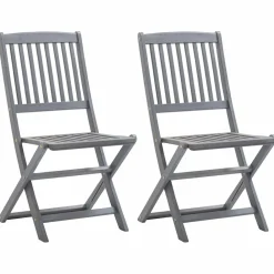 Maison Exclusive Tables Et Chaises De Jardin | - Chaises pliables d'extérieur lot de 2 et coussins bois d'acacia