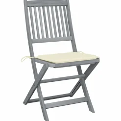 Maison Exclusive Tables Et Chaises De Jardin | - Chaises pliables d'extérieur lot de 6 et coussins bois d'acacia