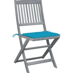 Maison Exclusive Tables Et Chaises De Jardin | - Chaises pliables d'extérieur lot de 6 et coussins bois d'acacia