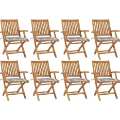 Maison Exclusive Tables Et Chaises De Jardin | - Chaises pliables d'extérieur lot de 2 et coussins bois d'acacia