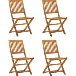 Maison Exclusive Tables Et Chaises De Jardin | - Chaises pliables d'extérieur lot de 6 bois d'acacia solide