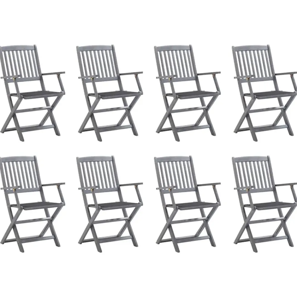 Maison Exclusive Tables Et Chaises De Jardin | - Chaises pliables d'extérieur lot de 2 et coussins bois d'acacia