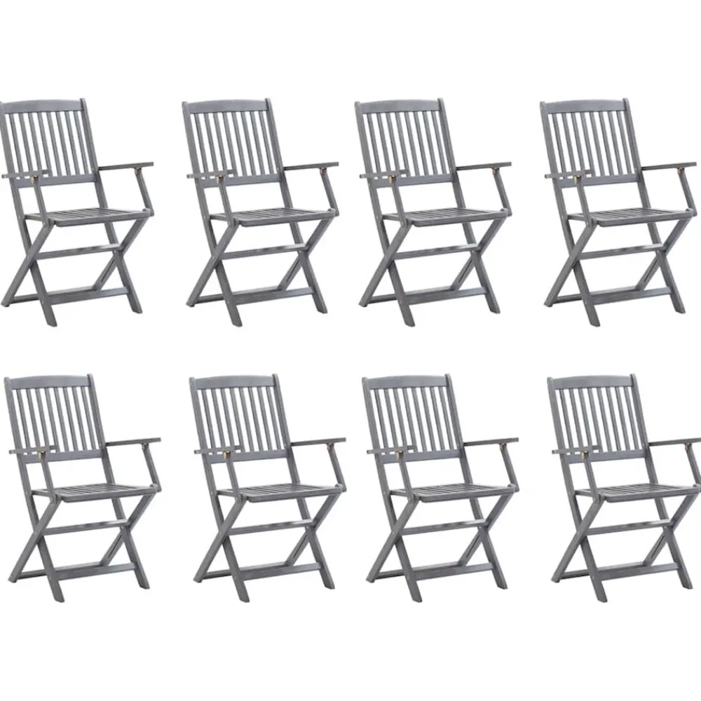 Maison Exclusive Tables Et Chaises De Jardin | - Chaises pliables d'extérieur lot de 2 et coussins bois d'acacia