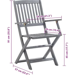 Maison Exclusive Tables Et Chaises De Jardin | - Chaises pliables d'extérieur lot de 2 et coussins bois d'acacia