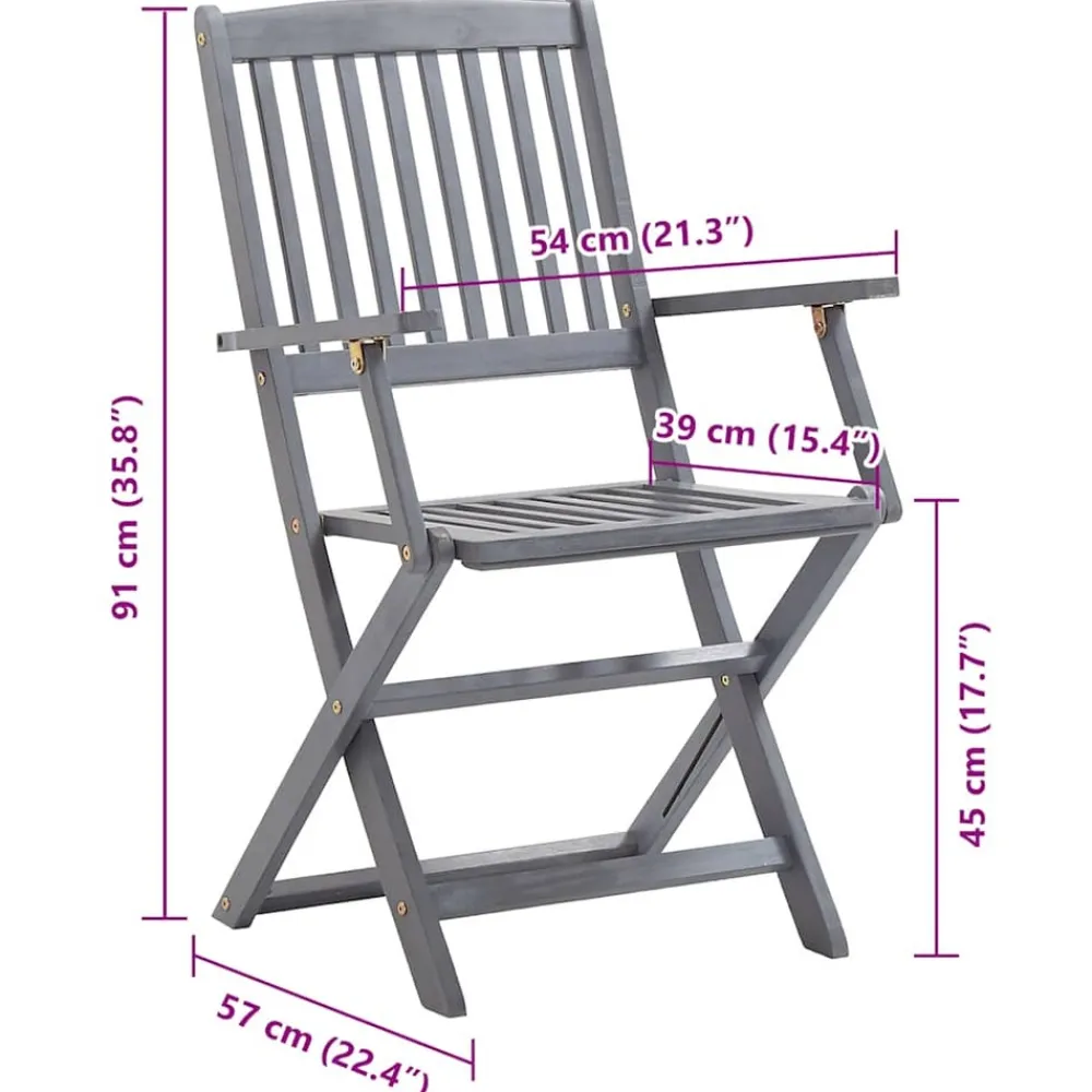 Maison Exclusive Tables Et Chaises De Jardin | - Chaises pliables d'extérieur lot de 2 et coussins bois d'acacia