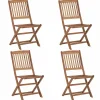 Maison Exclusive Tables Et Chaises De Jardin | - Chaises pliables d'extérieur lot de 4 bois d'acacia solide