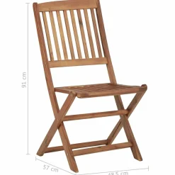 Maison Exclusive Tables Et Chaises De Jardin | - Chaises pliables d'extérieur lot de 4 bois d'acacia solide