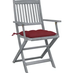 Maison Exclusive Tables Et Chaises De Jardin | - Chaises pliables d'extérieur lot de 2 et coussins bois d'acacia