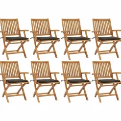 Maison Exclusive Tables Et Chaises De Jardin | - Chaises pliables d'extérieur lot de 2 et coussins bois d'acacia