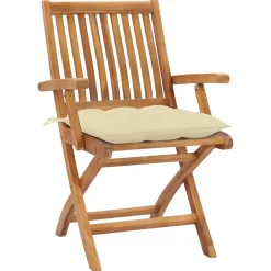 Maison Exclusive Tables Et Chaises De Jardin | - Chaises pliables de jardin avec coussins lot de 6 bois de teck
