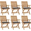 Maison Exclusive Tables Et Chaises De Jardin | - Chaises pliables de jardin avec coussins lot de 6 bois de teck