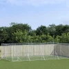Maison Exclusive Niches, Paniers Et Transports | - Chenil d'extérieur pour chiens argenté 8x4x2 m acier galvanisé