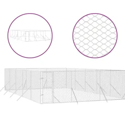 Maison Exclusive - Chenil d'extérieur pour chiens argenté 6x10x2 m acier galvanisé