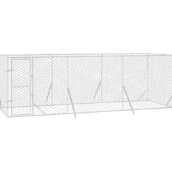 Maison Exclusive Niches, Paniers Et Transports | - Chenil d'extérieur pour chiens argenté 6x2x2 m acier galvanisé