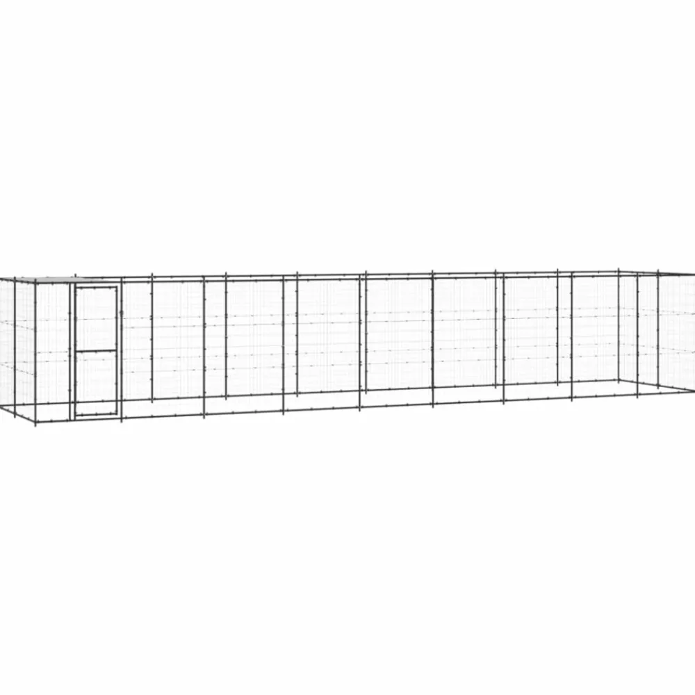 Maison Exclusive Niches, Paniers Et Transports | - Chenil extérieur acier avec toit 21,78 m²