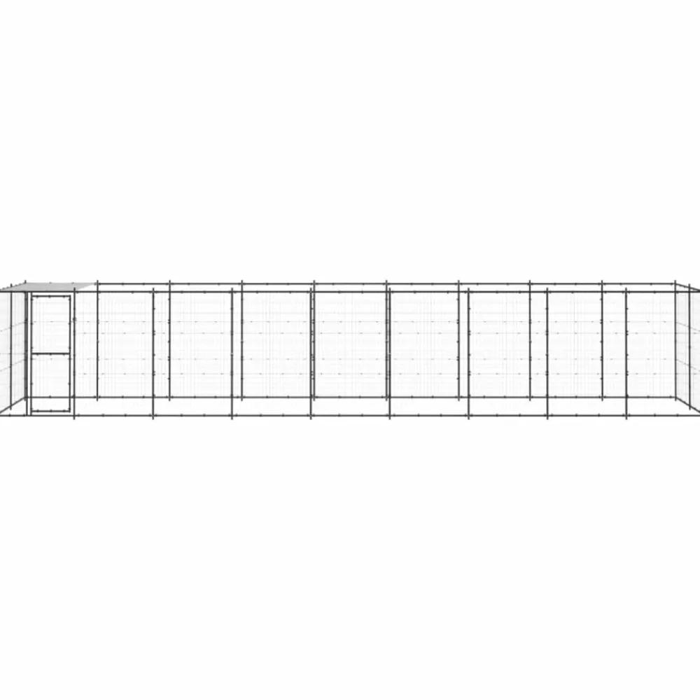 Maison Exclusive Niches, Paniers Et Transports | - Chenil extérieur acier avec toit 21,78 m²