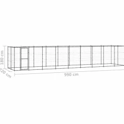 Maison Exclusive Niches, Paniers Et Transports | - Chenil extérieur acier avec toit 21,78 m²