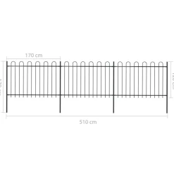 Maison Exclusive - Clôture de jardin avec arceau en acier 537 x 120 cm noir Discount
