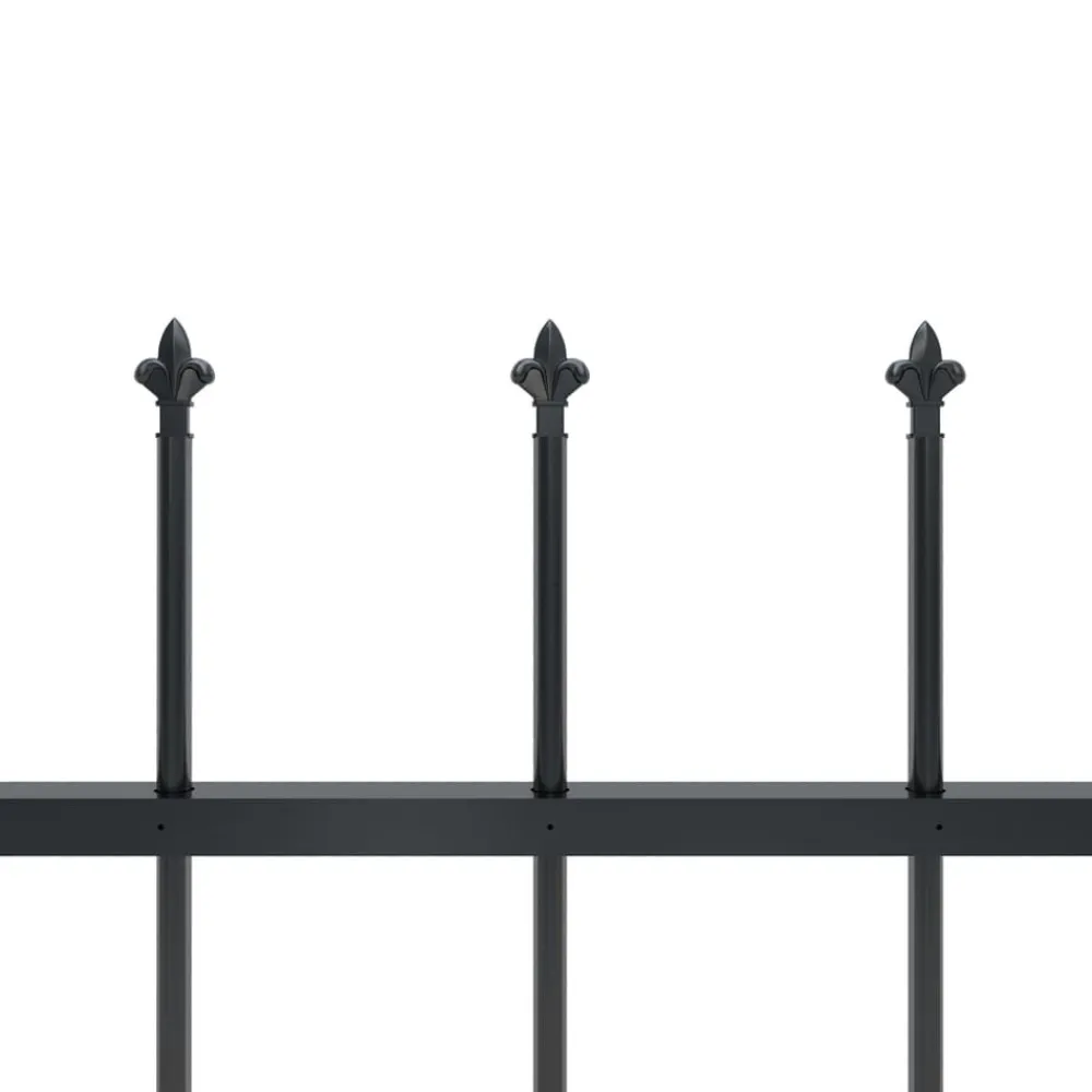 Maison Exclusive - Clôture de jardin avec dessus en forme de lance en acier 1603,5 x 100 cm noir Outlet