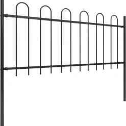 Maison Exclusive - Clôture de jardin avec arceau en acier 1426 x 80 cm noir Sale