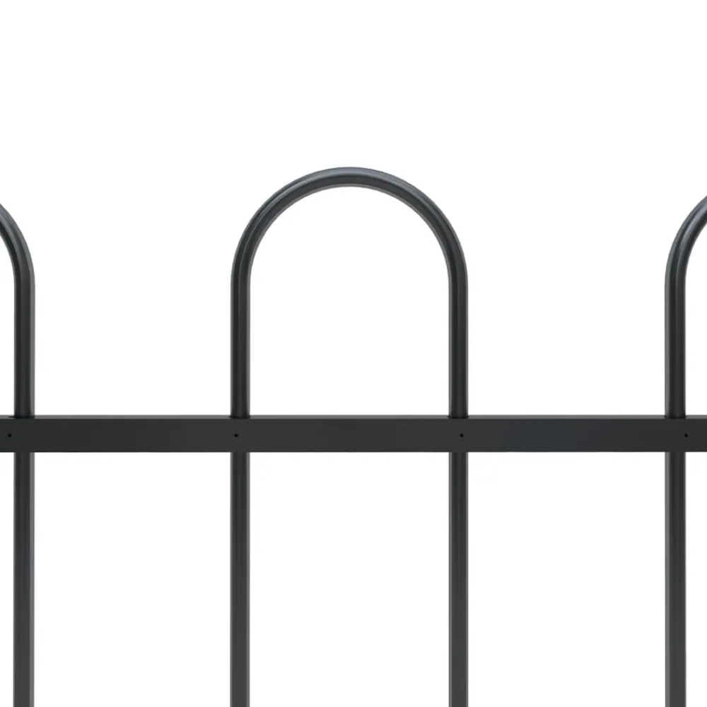 Maison Exclusive - Clôture de jardin avec arceau en acier 1426 x 80 cm noir Sale