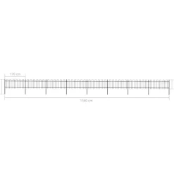 Maison Exclusive - Clôture de jardin avec arceau en acier 1426 x 80 cm noir Sale