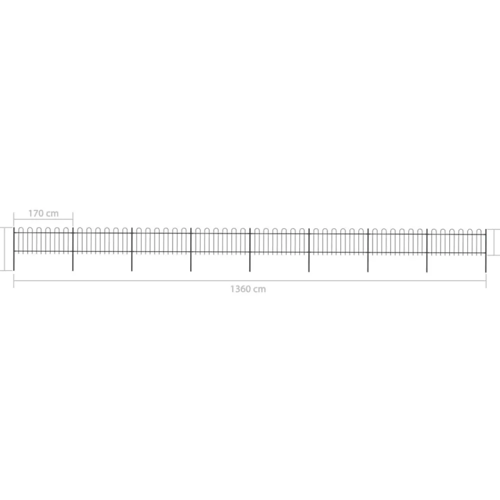 Maison Exclusive - Clôture de jardin avec arceau en acier 1426 x 80 cm noir Sale
