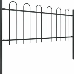 Maison Exclusive - Clôture de jardin avec arceau en acier 892,5 x 80 cm noir Outlet