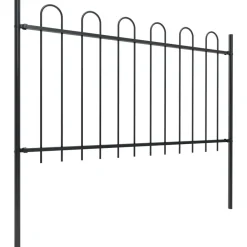 Maison Exclusive Brise-Vues, Bordures Et Dallages | - Clôture de jardin avec arceau en acier 1603,5x60 cm noir