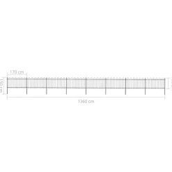 Maison Exclusive Brise-Vues, Bordures Et Dallages | - Clôture de jardin avec arceau en acier 1603,5x60 cm noir