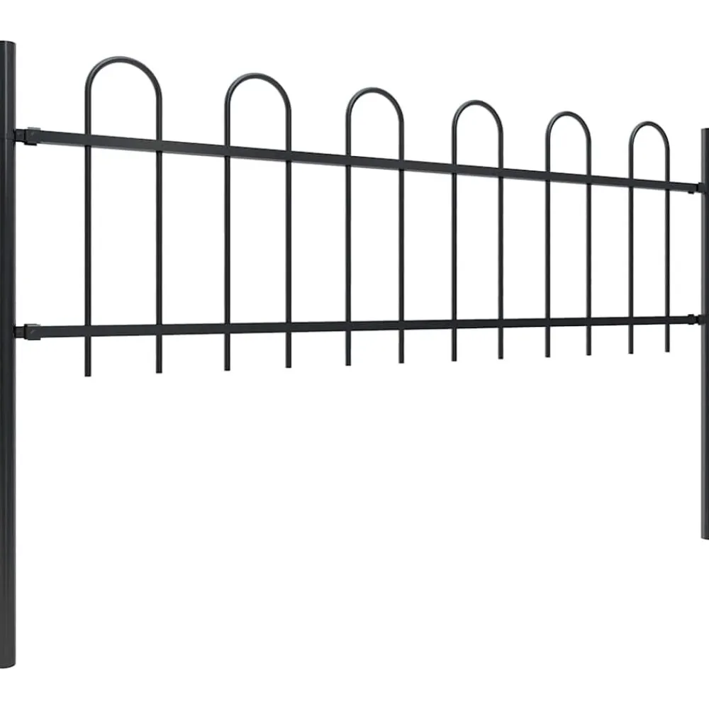 Maison Exclusive - Clôture de jardin avec dessus en cerceau acier 1,8 m noir Discount