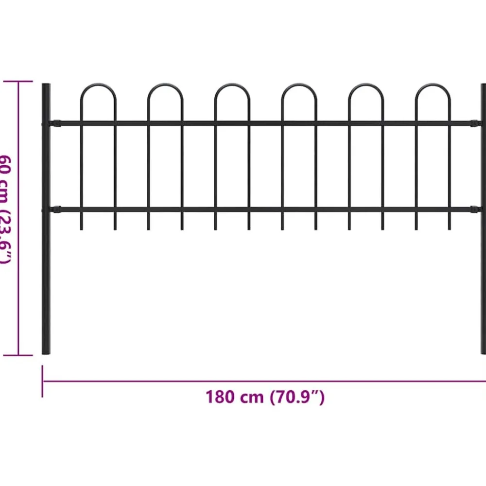 Maison Exclusive - Clôture de jardin avec dessus en cerceau acier 1,8 m noir Discount