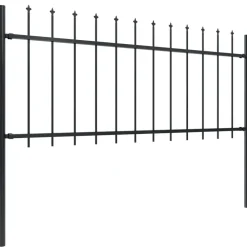 Maison Exclusive - Clôture de jardin avec dessus en forme de lance en acier 1426 x 80 cm noir