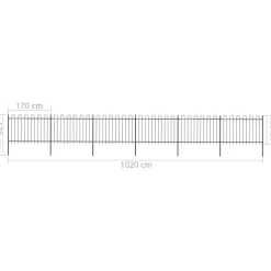 Maison Exclusive Brise-Vues, Bordures Et Dallages | - Clôture de jardin avec arceau en acier 1070 x 120 cm noir