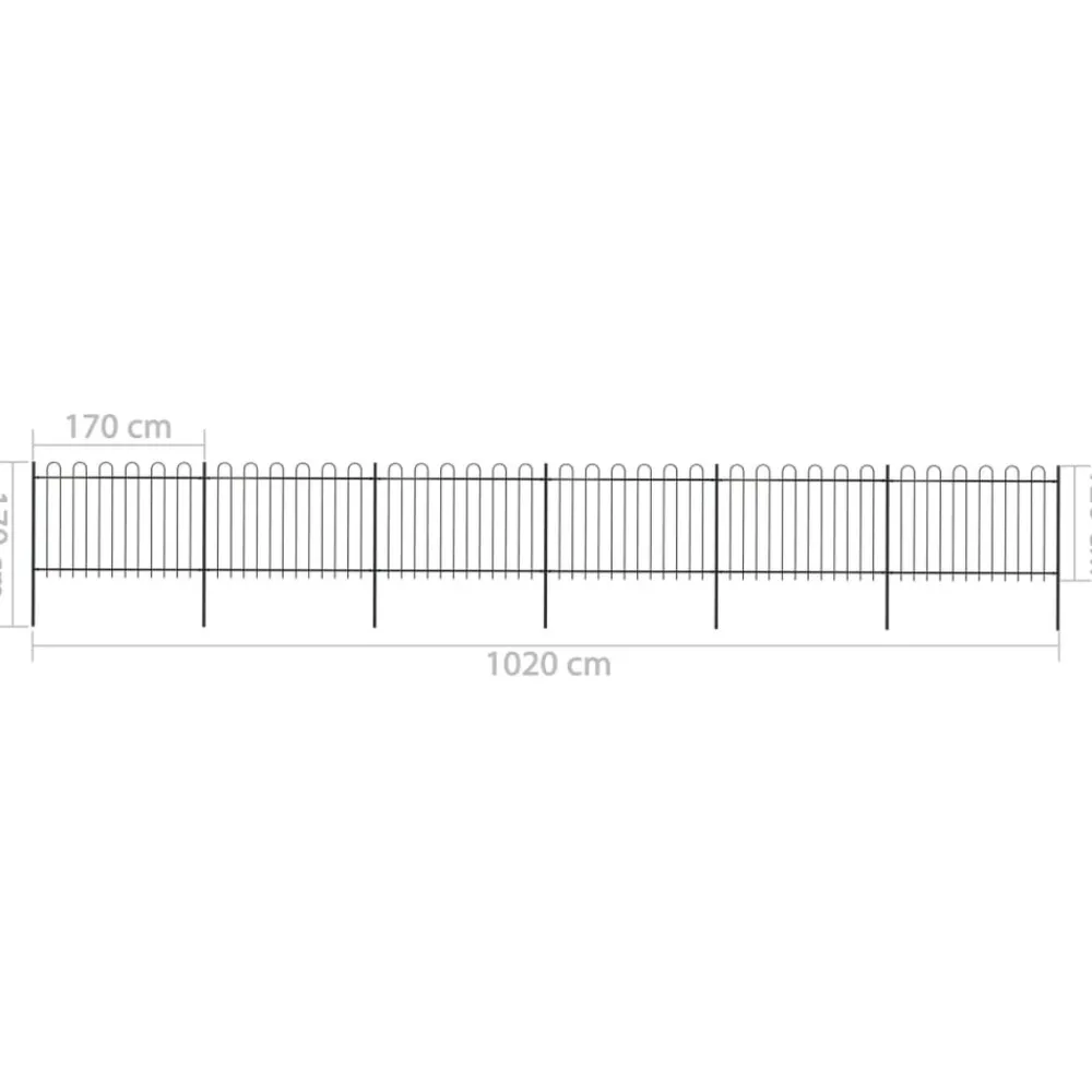 Maison Exclusive Brise-Vues, Bordures Et Dallages | - Clôture de jardin avec arceau en acier 1070 x 120 cm noir
