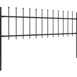 Maison Exclusive - Clôture de jardin avec dessus en forme de lance en acier 1781,5 x 60 cm noir Best