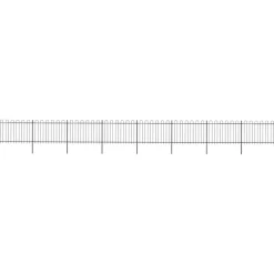 Maison Exclusive - Clôture de jardin avec arceau en acier 1426 x 120 cm noir Best