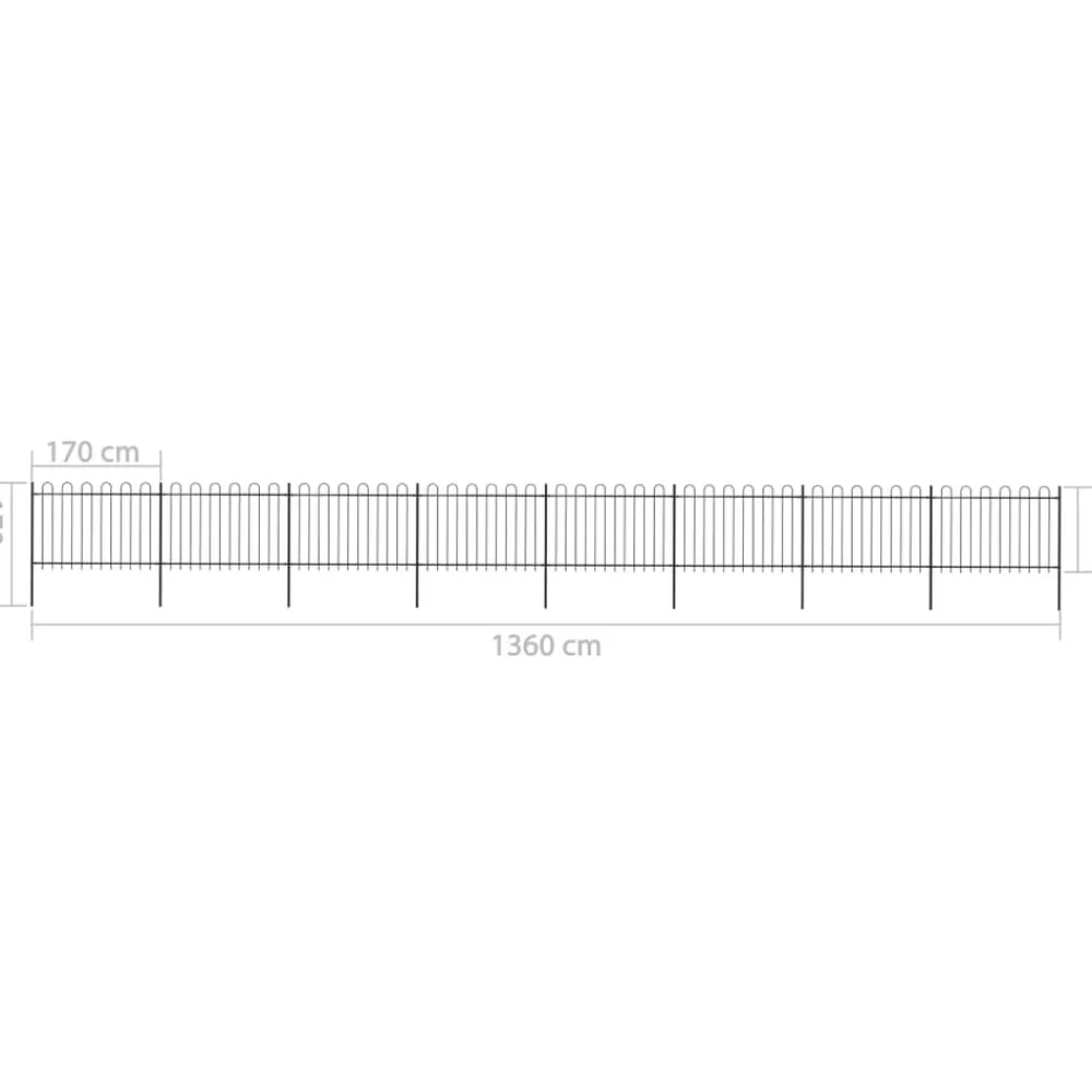 Maison Exclusive - Clôture de jardin avec arceau en acier 1426 x 120 cm noir Best
