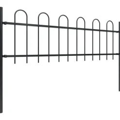 Maison Exclusive - Clôture de jardin avec arceau en acier 1426 x 60 cm noir