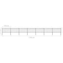 Maison Exclusive Brise-Vues, Bordures Et Dallages | - Clôture de jardin avec dessus en forme de lance en acier 1248 x 120 cm noir
